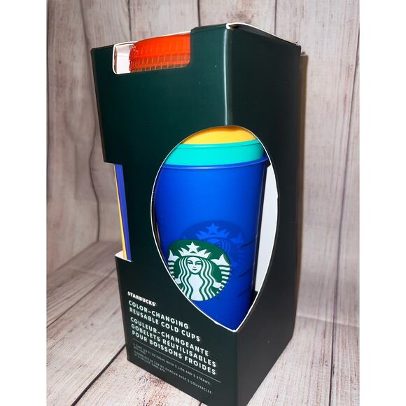 Starbucks 2020 Summer Color Changing Reusable Cold Cup Tumbler 24 oz Set of 5 - Picture 3 of 8